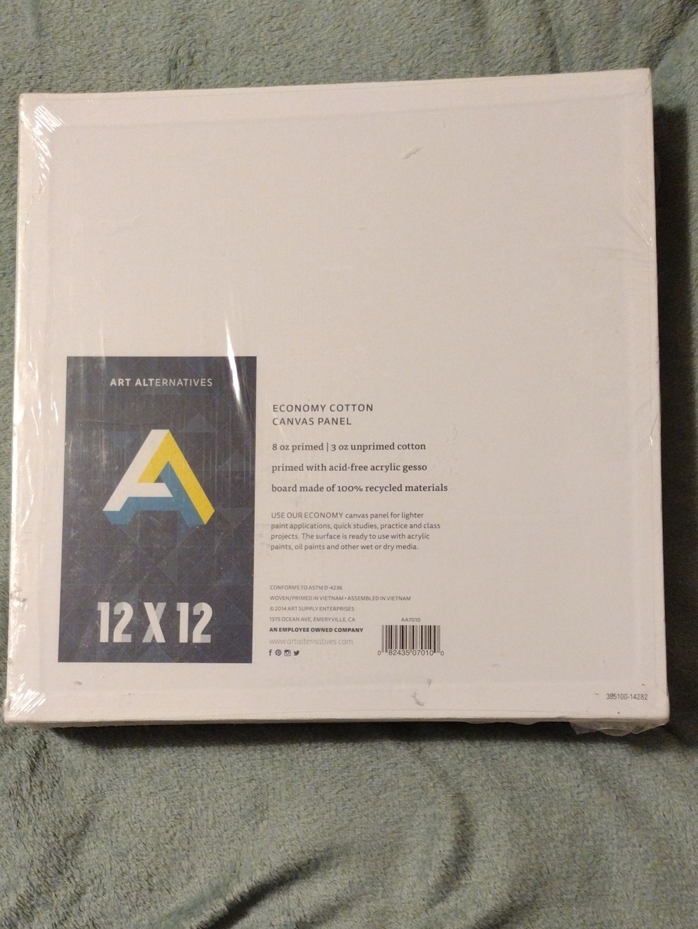 Art Alternative 12" X 12" White Cotton Canvas Panel 12/Pack